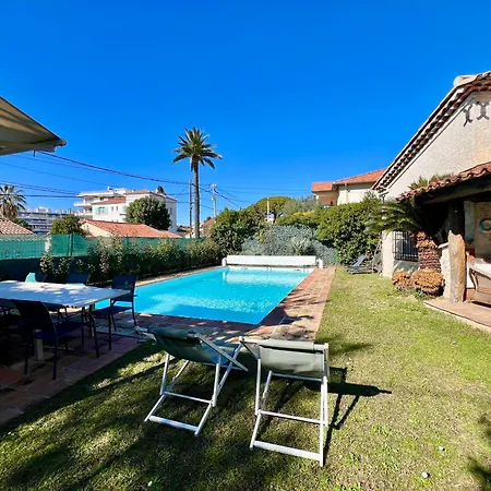 Avec Piscine Privee A Les Pins - 4 Minutes A Pieds Des Plages 주앙레핑